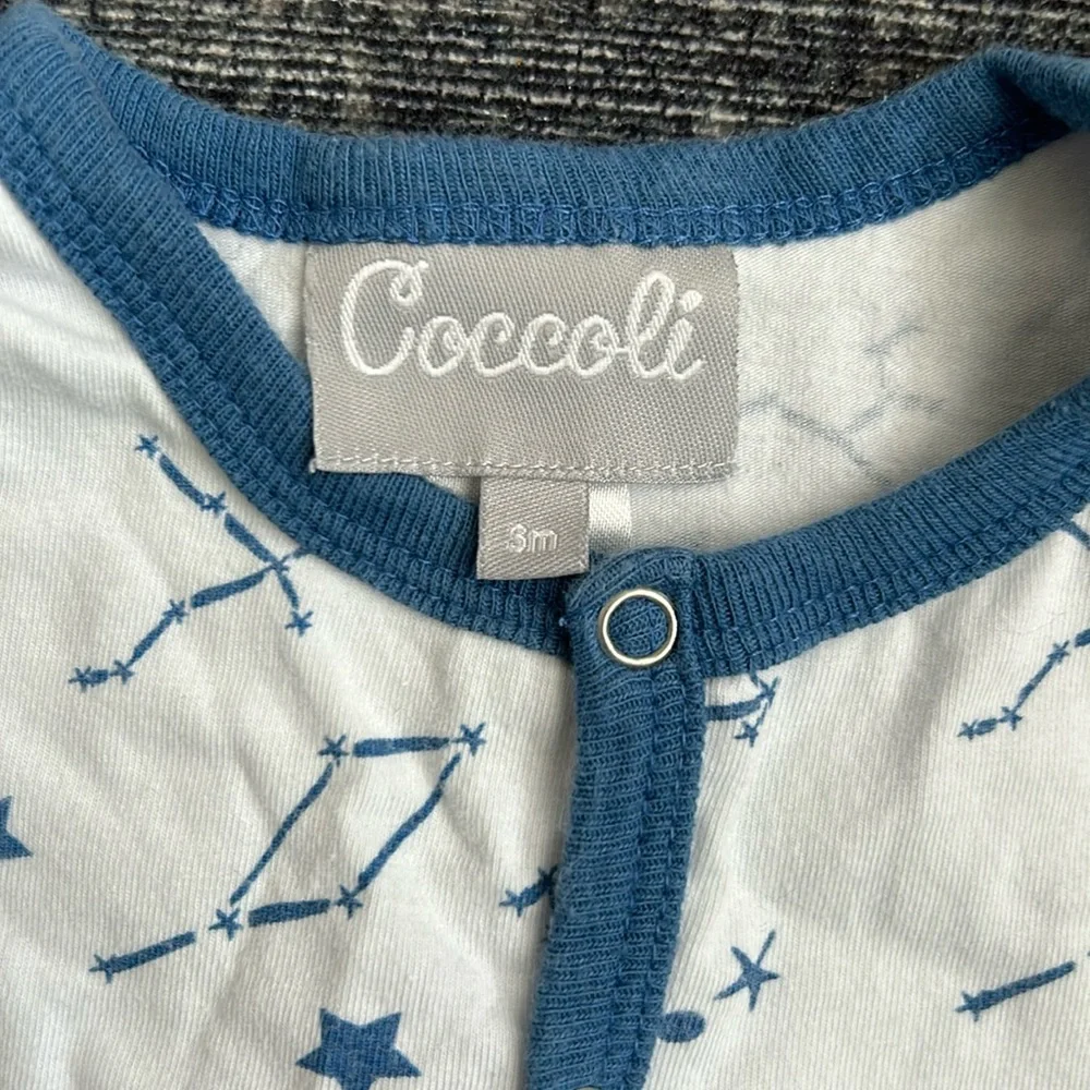 Coccoli Star Print Baby Sleeper Footie Pajamas, Size 3 Months